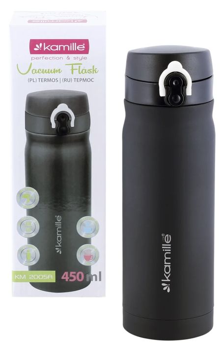 Kubek Termiczny Termos Stalowy Do Pracy Szkoły Pojemny Bidon 360 Ml