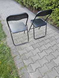 Krzesła rozkładane czarne. Metalowe 40 szt