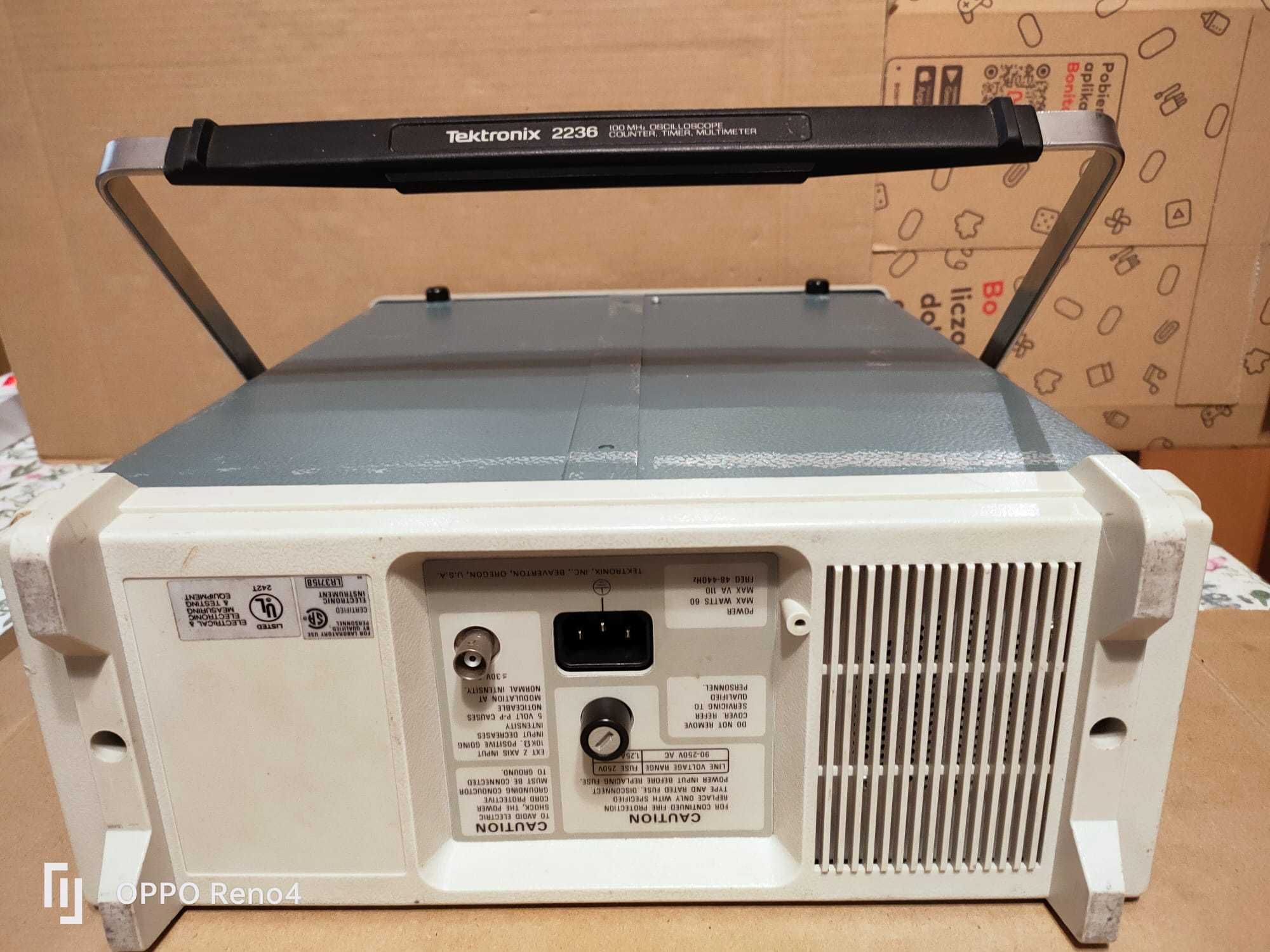 Oscyloskop Tektronix 2236 2×100 MHz, multimetr, częstościomierz.