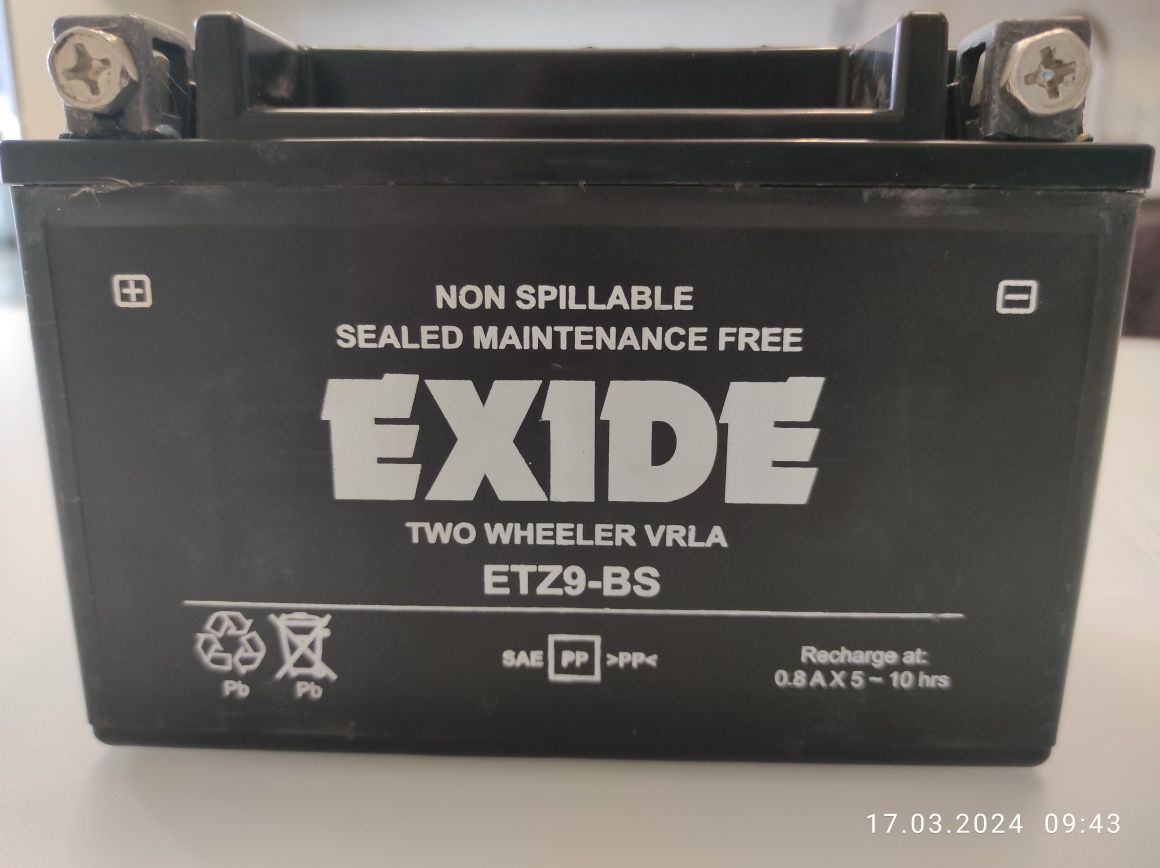 Акумулятор EXIDE ETZ9-BS 12V 9Ah