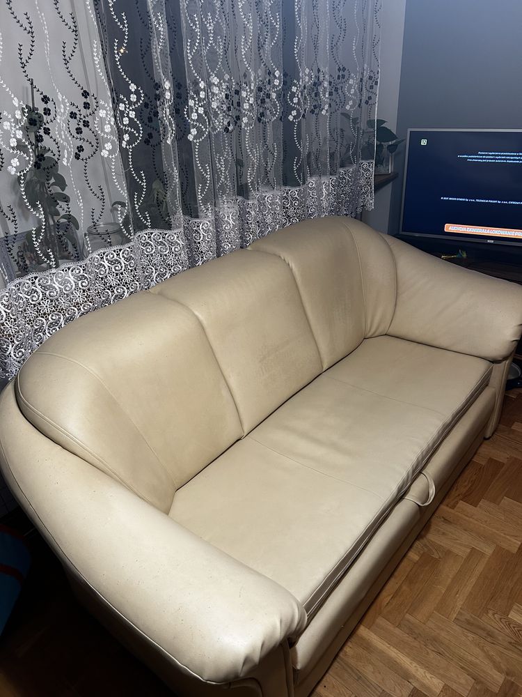 Sofa skorzana rozkladana z funkcja spania