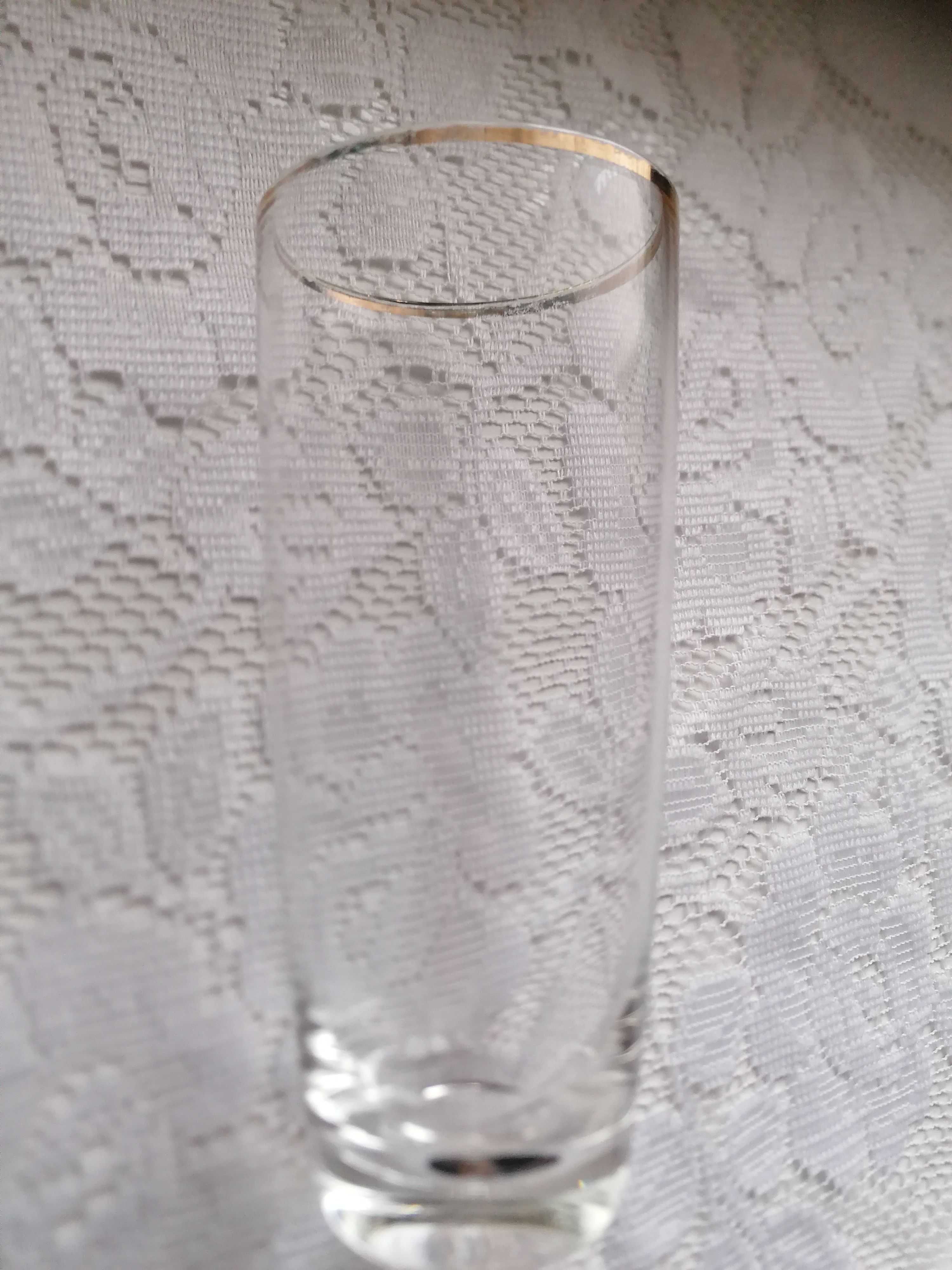 Szklanka,szklaneczka ze złotym paskiem wys.12cm