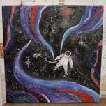 Авторская картина маслом , 25×25 "потерянный"