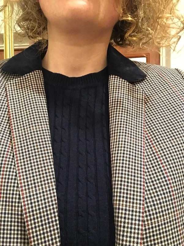Marynarka w kratkę preppy casual M/L Tom Tailor Denim
