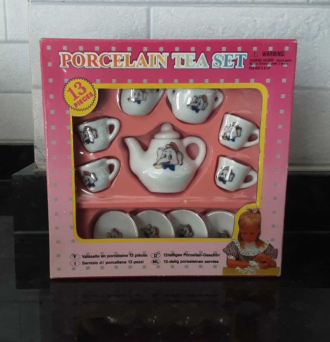 Conjunto de Chá Miniatura em Porcelana, Infantil/de Brincar Vintage