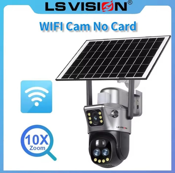 Camera Wi-Fi Solar | 3 Lentes 12Mp 10x Zoom Óptico | CCTV  Segurança