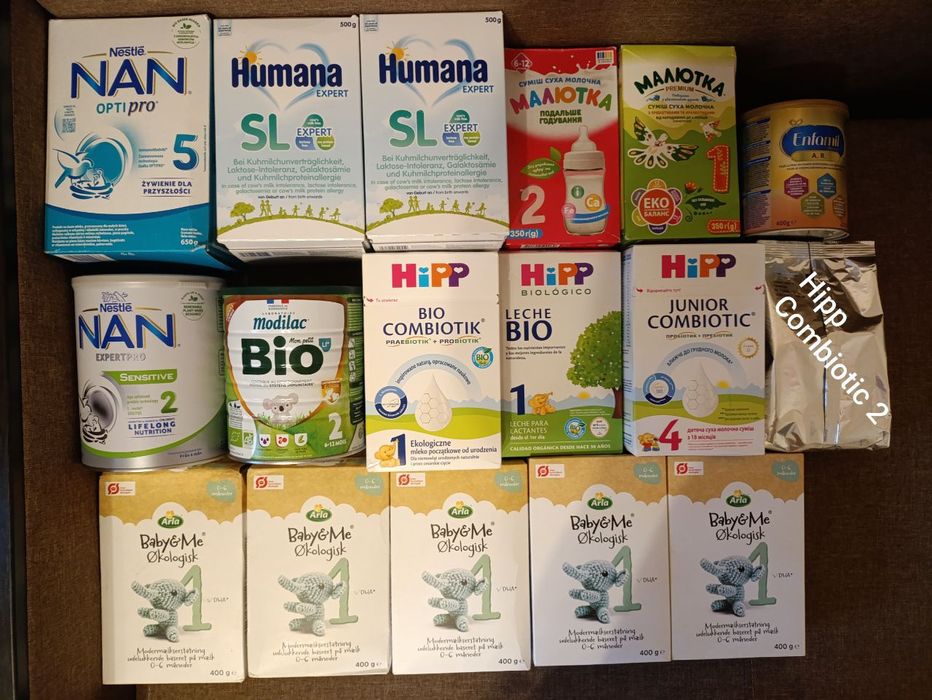 Enfamil, Малютка, Humana, Baby Me, Modilac, Hipp, Nan, Nutrilon