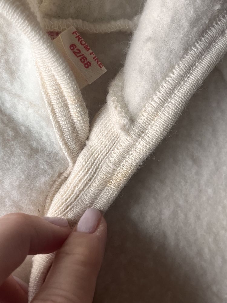 Wełniana kurtka Engel 62/68 kremowa merino