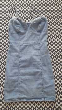 Jeansowa sukienka gorsetowa na ramiączkach