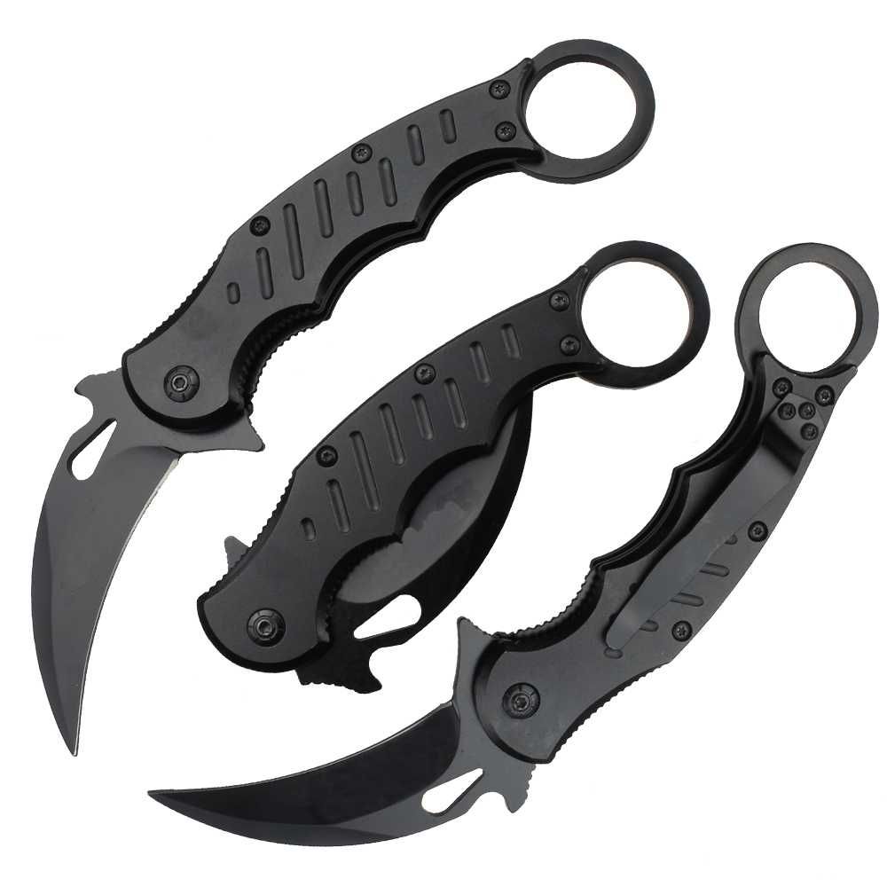 NÓŻ sprężynowy wspomagany KARAMBIT składany CS:GO NECK PAZUR KR11