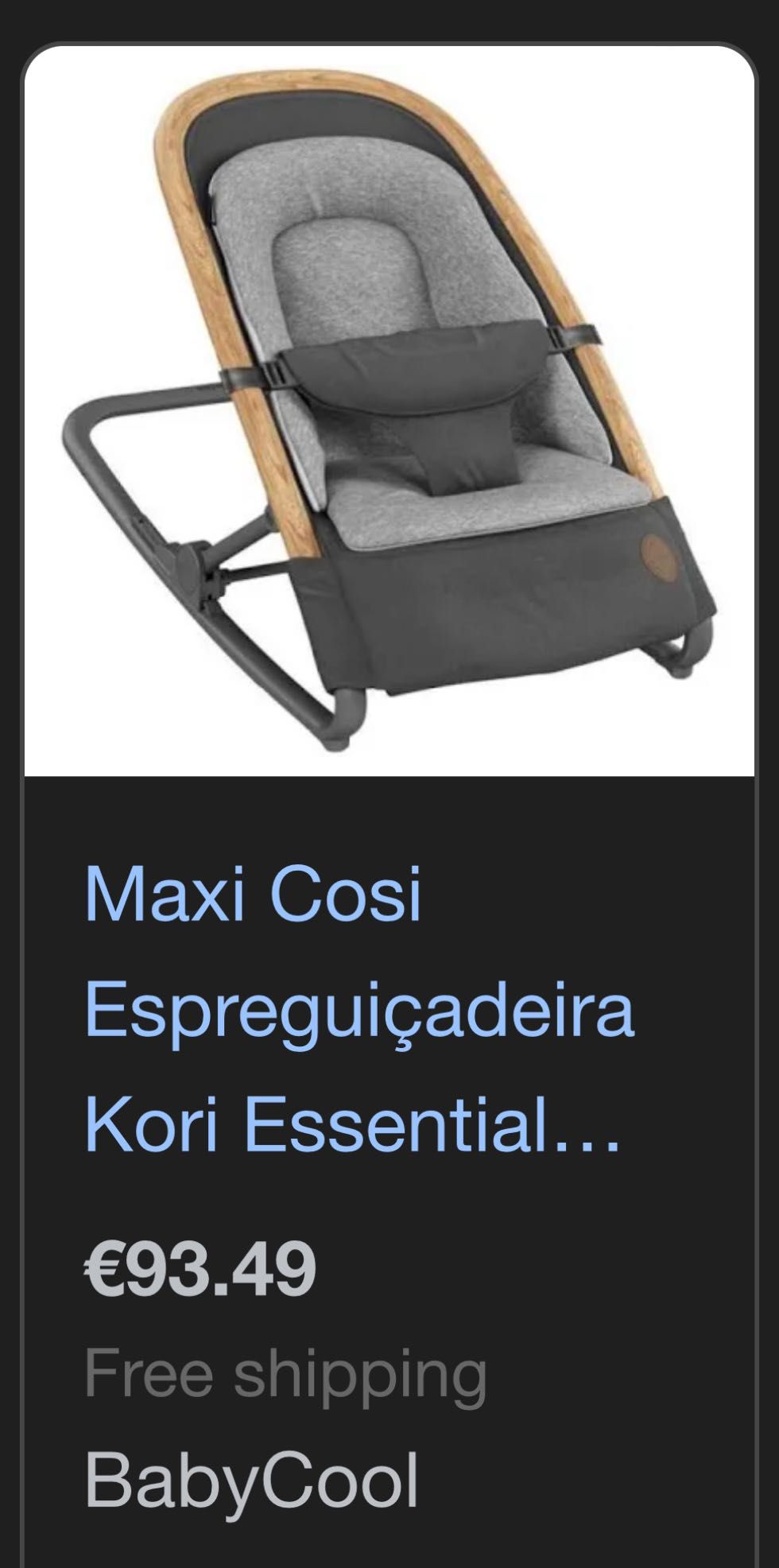 Maxi cosi Kori baby chair espreguiçadora + mais uma (oferta)