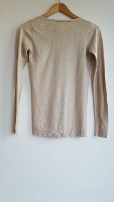 Beżowy kardigan sweterek na guziki Stradivarius S