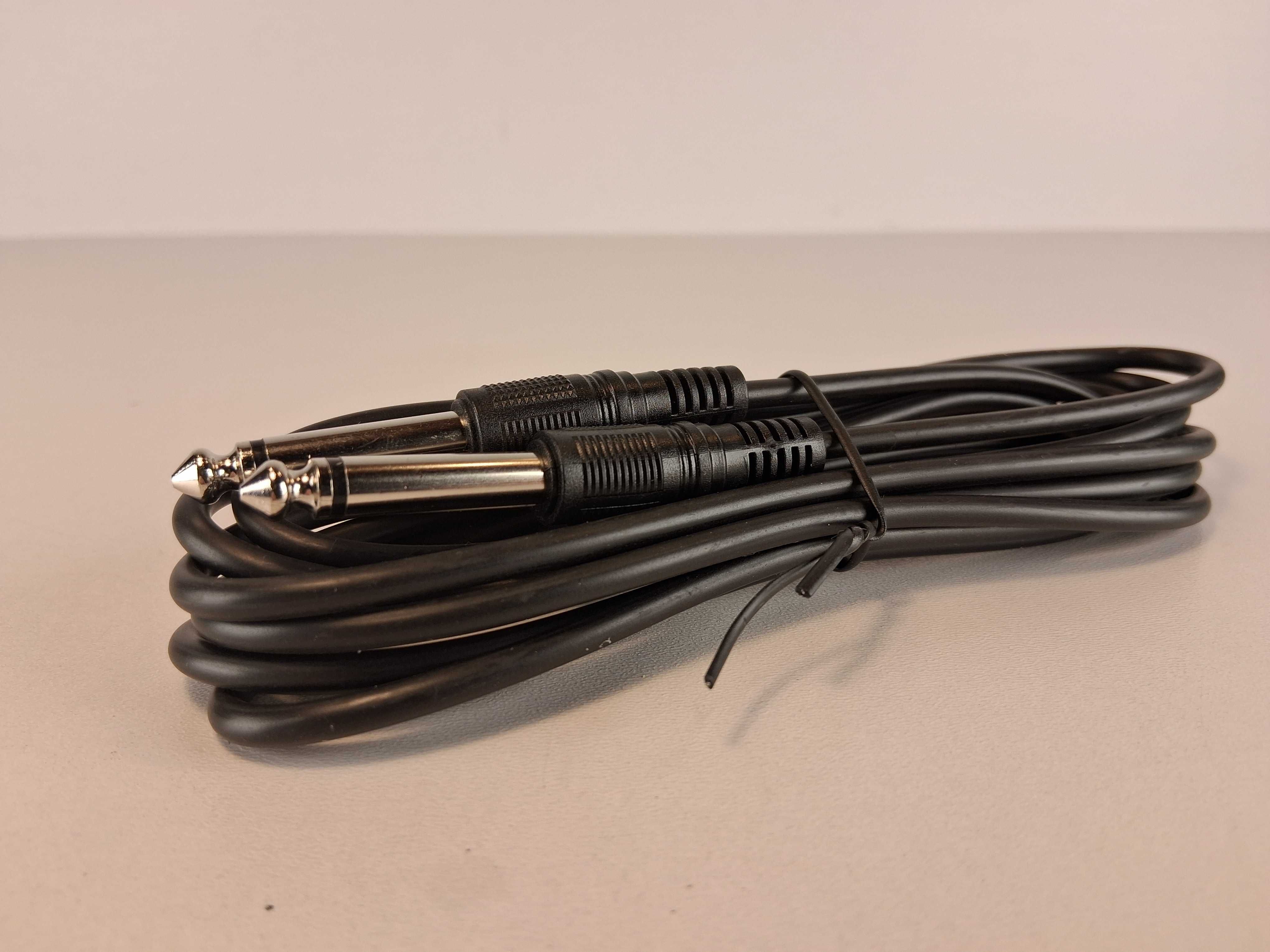 N035 Kabel Jack 6.3mm Mono TS Czarny 3 Metry Instrumenty Audio
