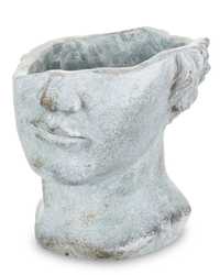 Osłonka doniczka twarz szara ceramika 19x20x18,5
