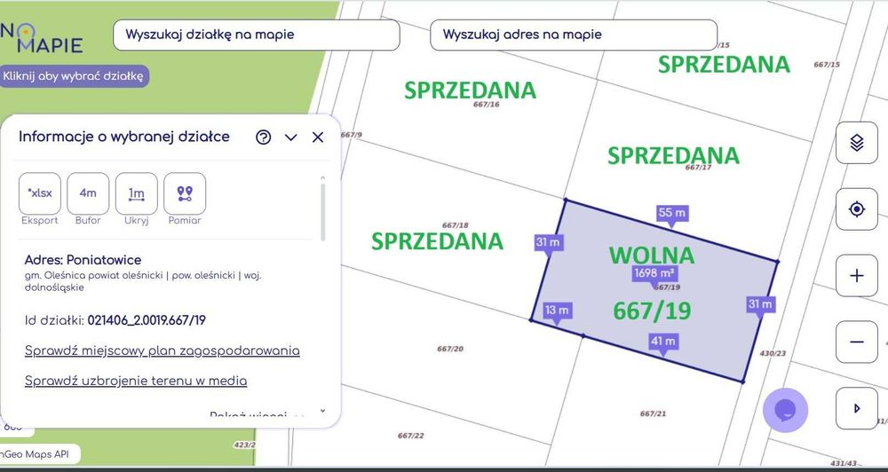 Duża Działka Budowlana koło Wrocławia 1700 m2 - 155.000 zł