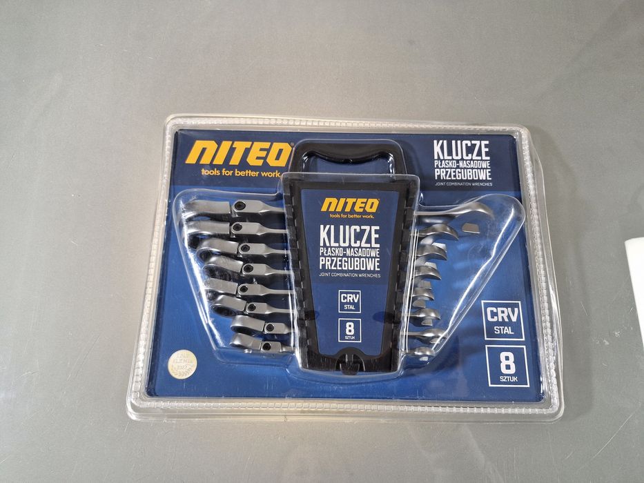 Klucze Plasko-Nasadowe Przegubowe Niteo 8 szt. CRV