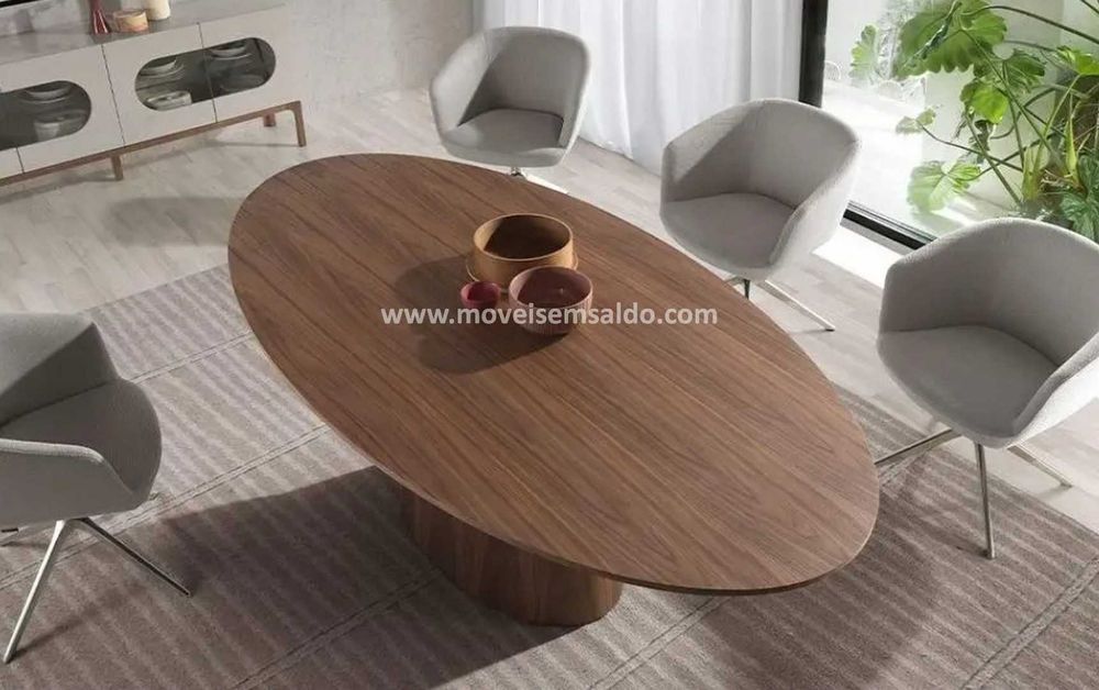 Mesa de Jantar c/ Tampo Oval - Fabricamos todas as medidas e materiais