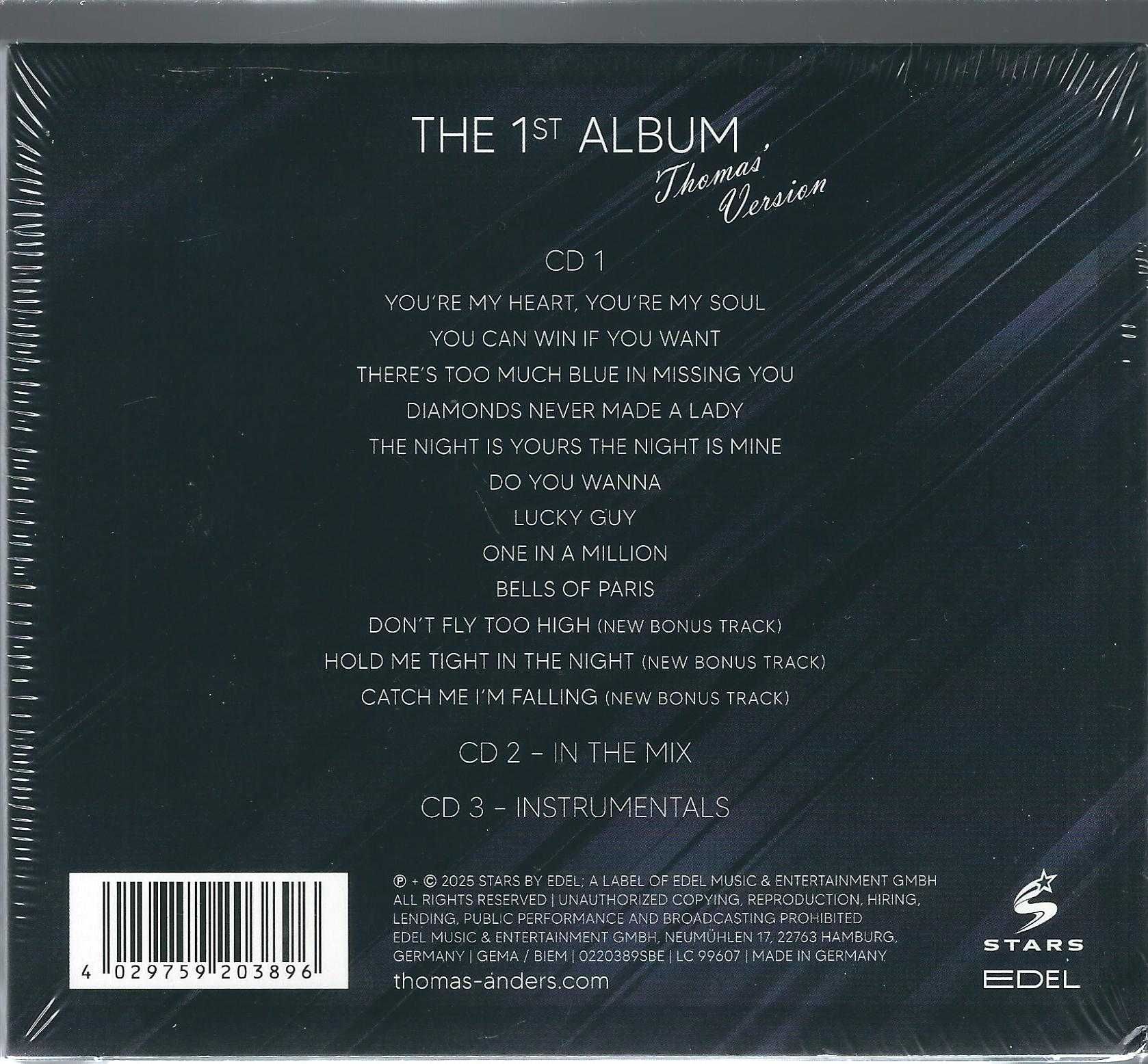 3 CD Thomas Anders - The 1st Album-Thomas' Version (2025) Digipak