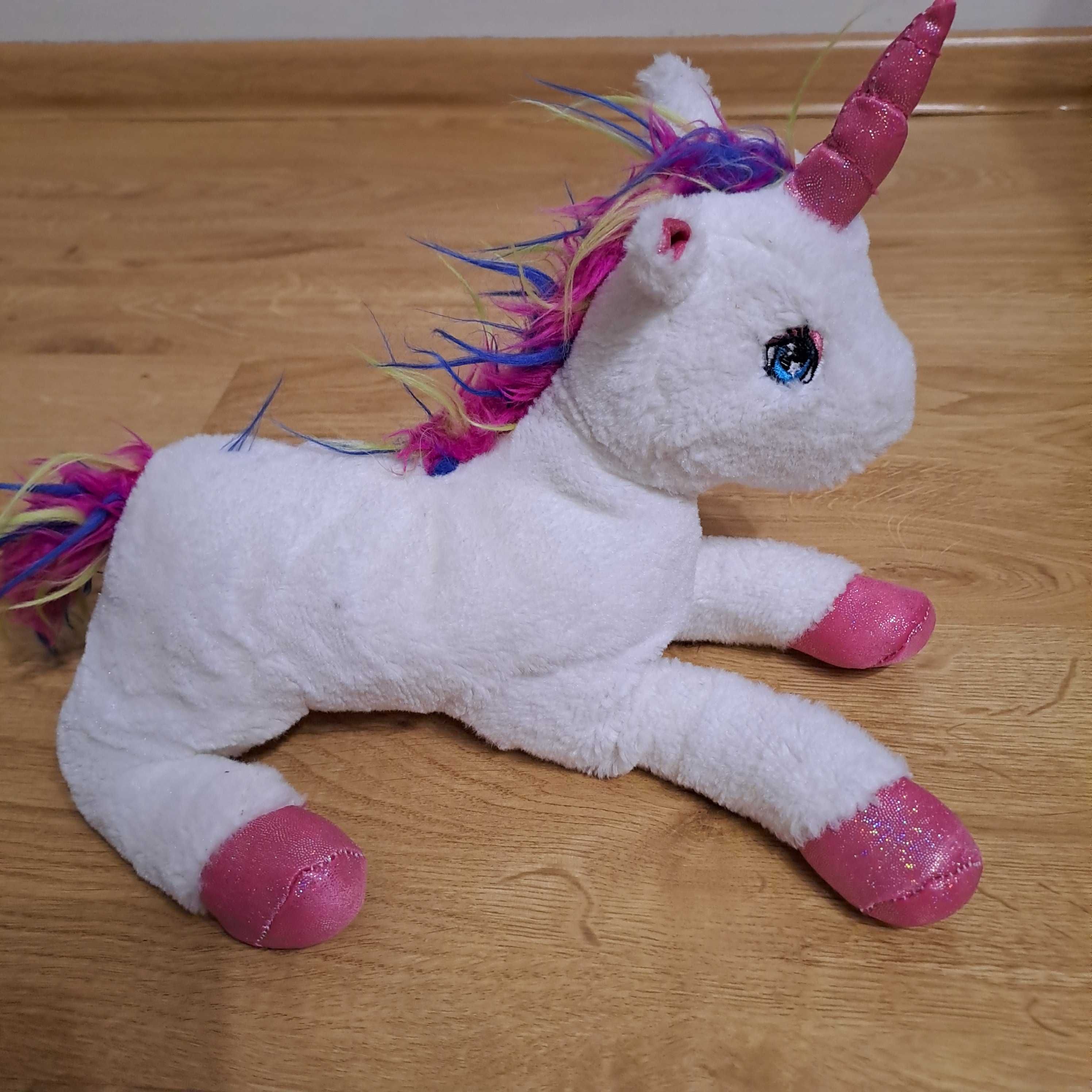 Maskotka pluszak jednorożeć biały - 30 cm