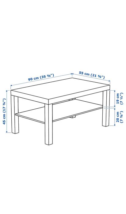 Stolik kawowy, biały, 90x55 cm
