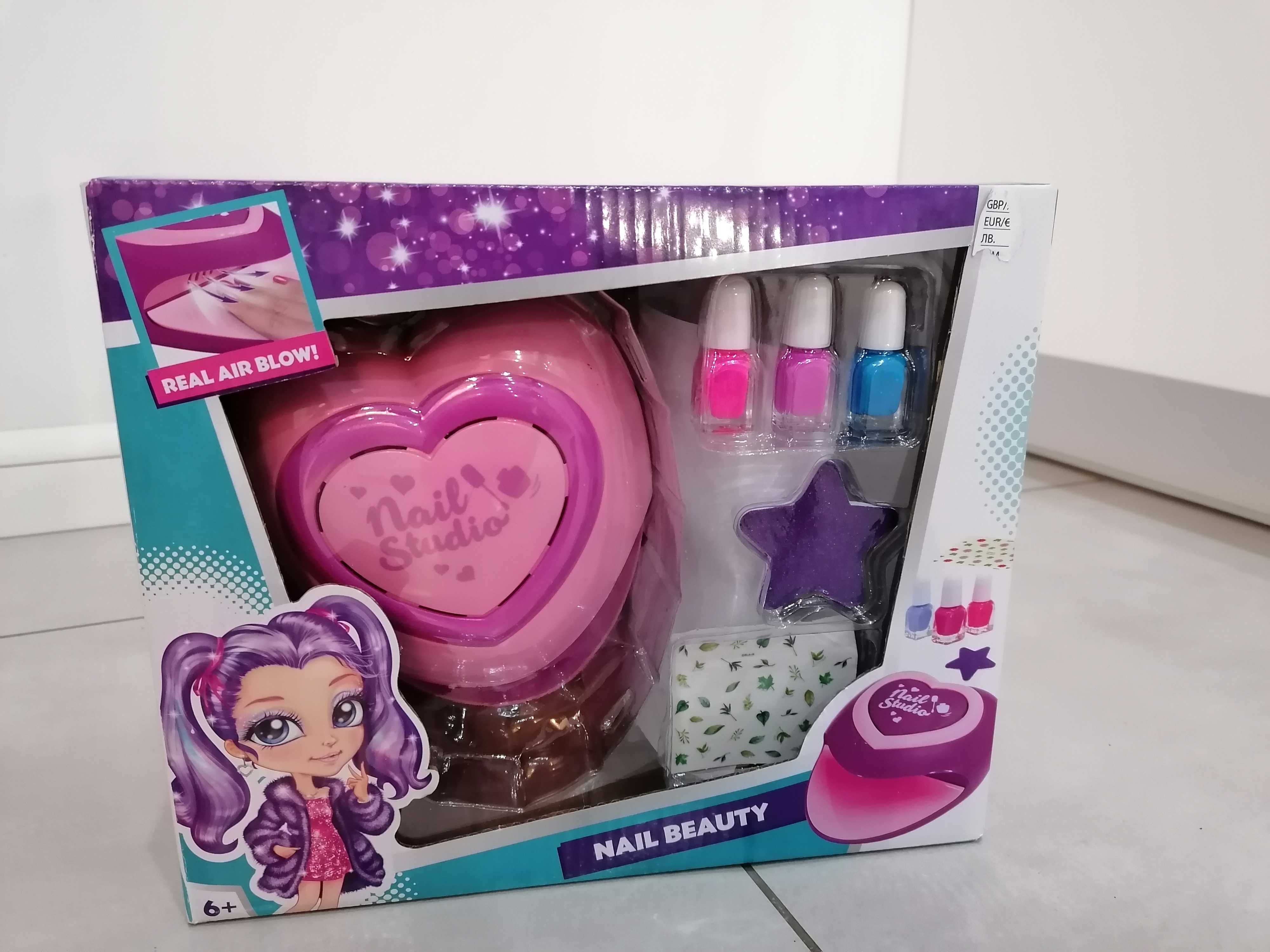 Zestaw manicure zabawka lampa + lakiery 3+