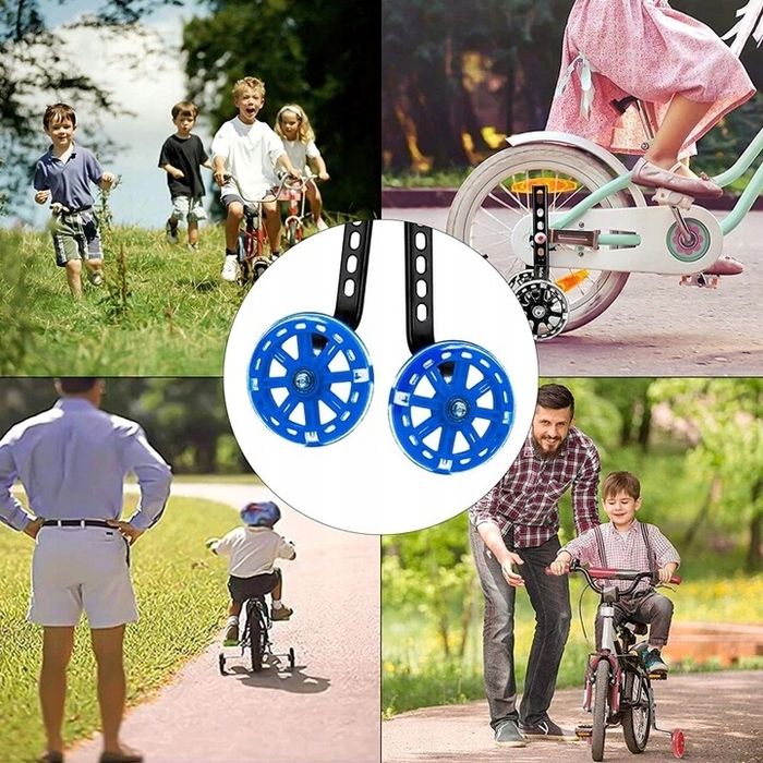 Kółka podporowe boczne do roweru 12-20 z LED uni kolorowe świecące