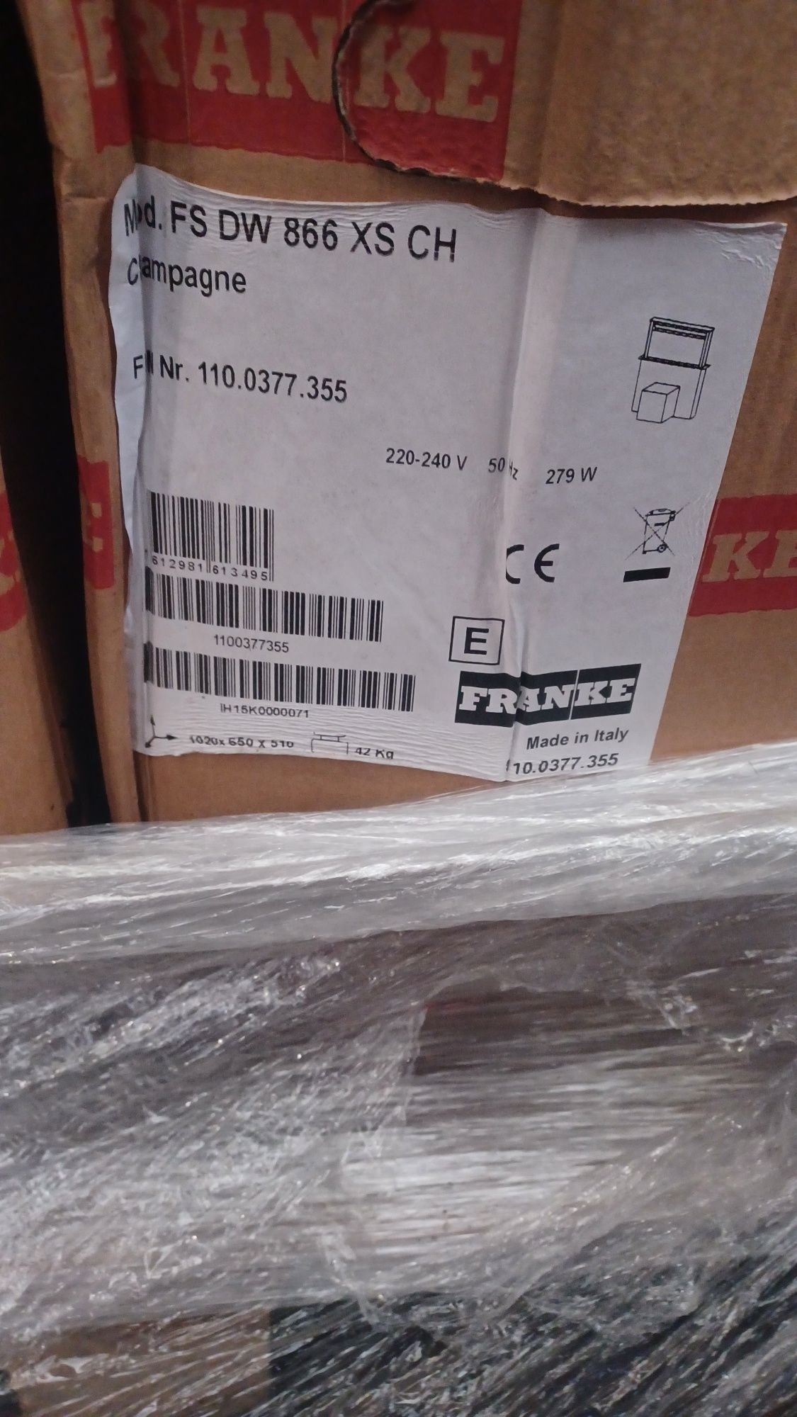 Okap Franke FS DW 866 XS CH Stal szlachetna szampańskie szklo