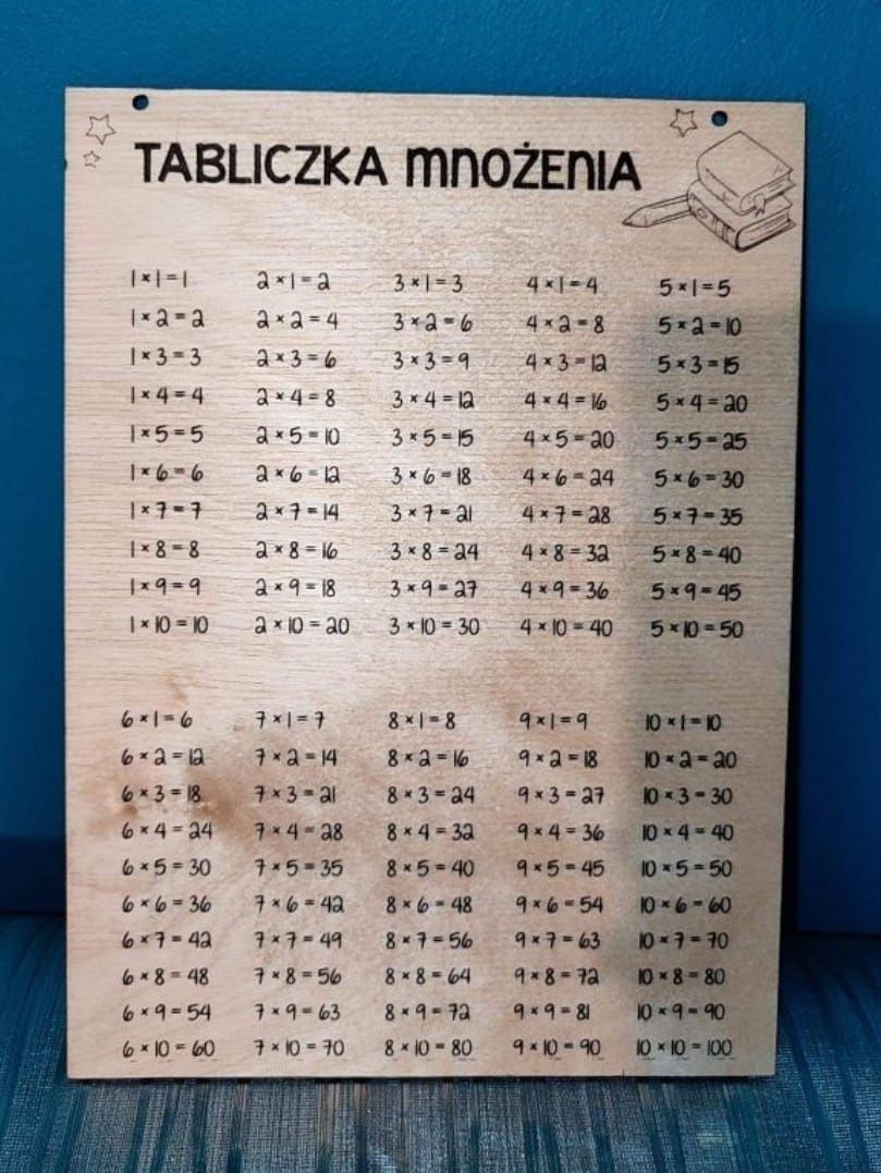 Zestaw zegar do nauki tabliczka mnożenia i alfabet