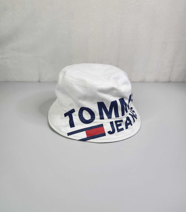 Tommy Hilfiger Jeans Kapelusz Granatowy Biały Dwustronny Unisex Lato