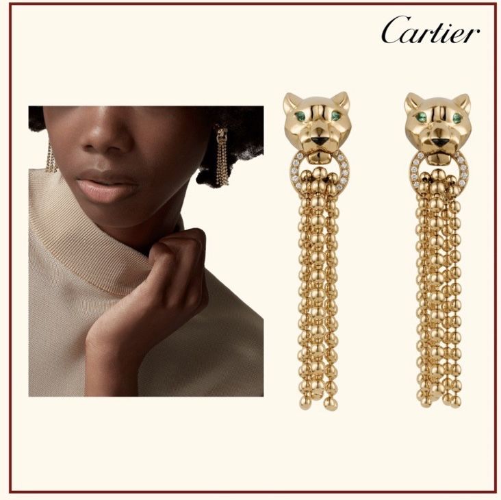 Золотые серьги Cartier с бриллиантами. Juste un Clou. Из белого