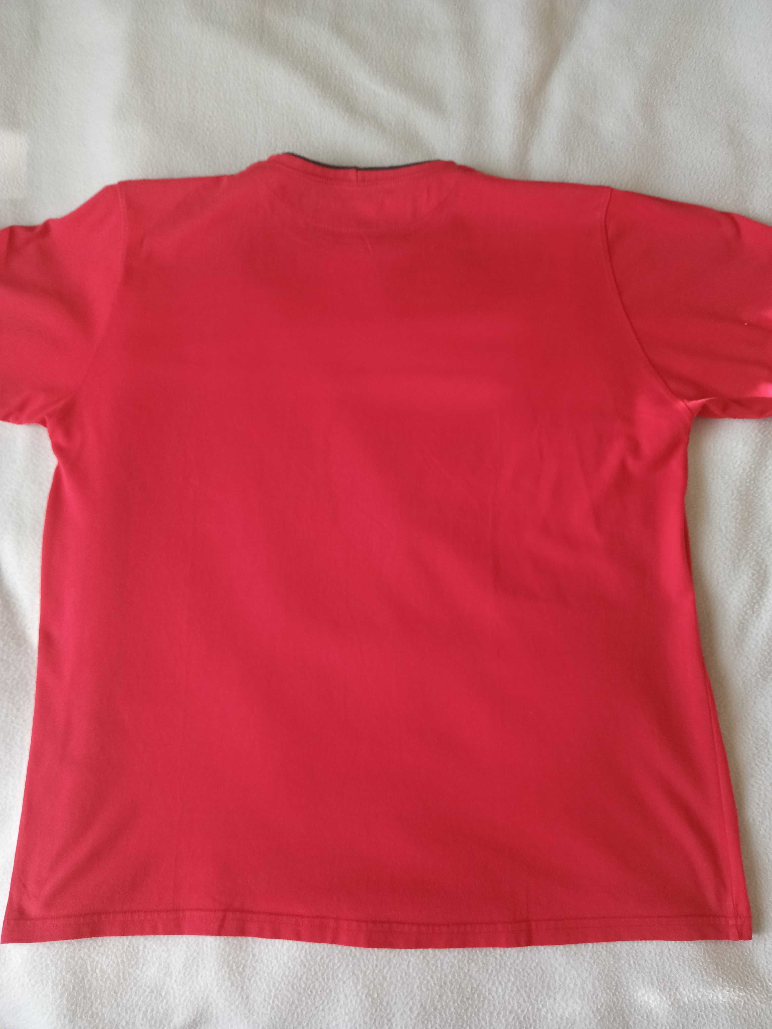 T-shirt męski czerwony krótki rękaw L/XL