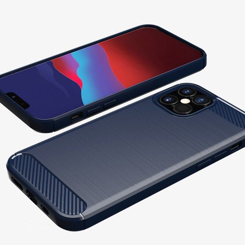 Elastyczne Etui Carbon Case iPhone 12 mini niebieski