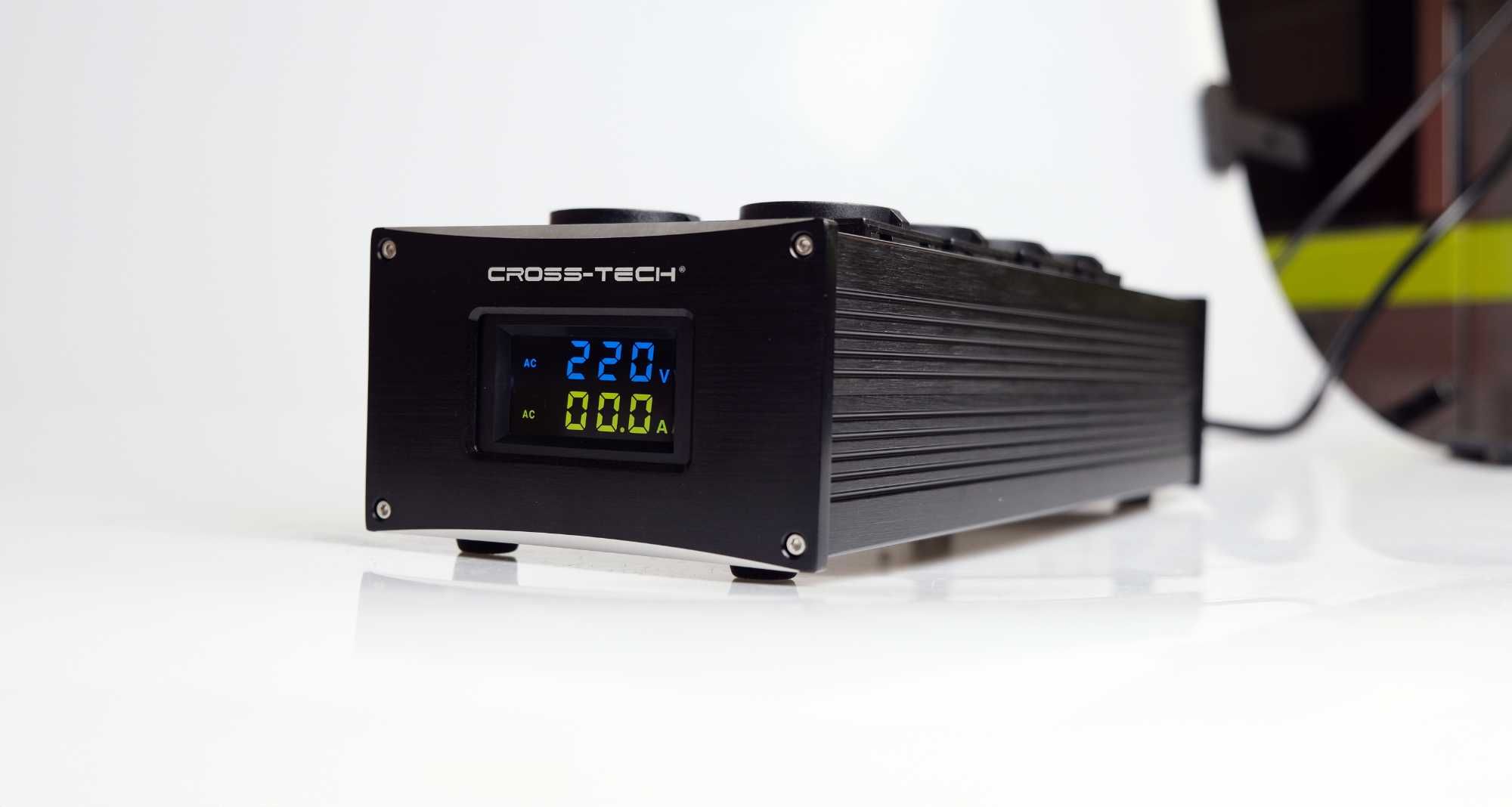 Listwa zasilająca prądowa filtrująca audio CROSS-TECH L8 wyświetlacz