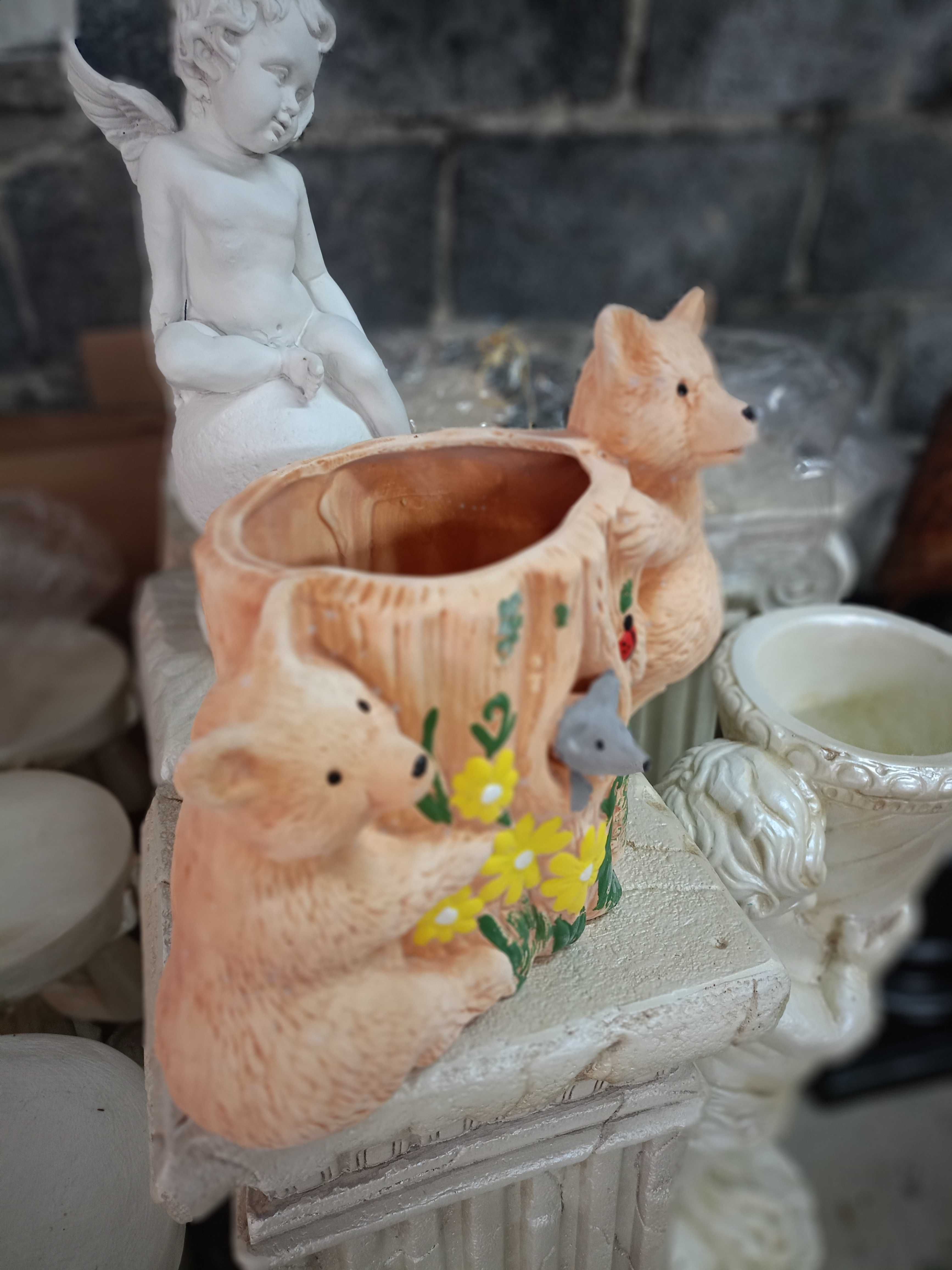 ceramiczna doniczka misie