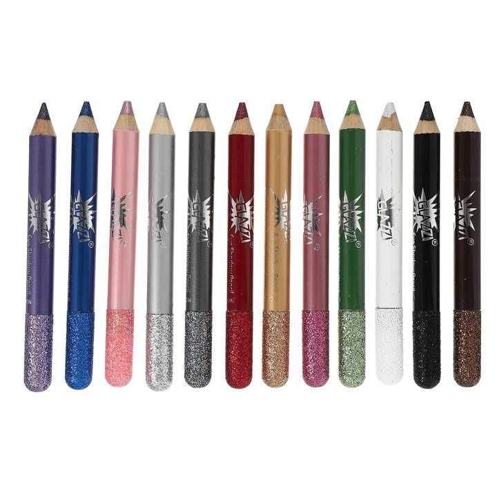 Cienie Do Powiek w Kredce kredka konturówka eyeliner Brokatowe 12 szt