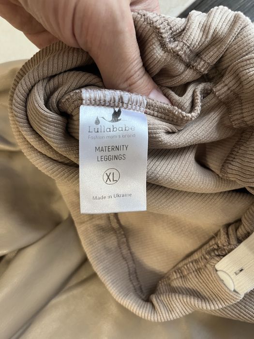 Лосини для вагітних шкіряні, на хутрі, штани