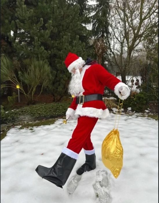 Mikołajki Kostium Strój Świętego Mikołaja – Komplet 13 El Miękki Welur