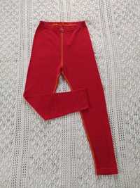 Wełniane legginsy merino Janus 8 lat czerwone warstwa termiczna