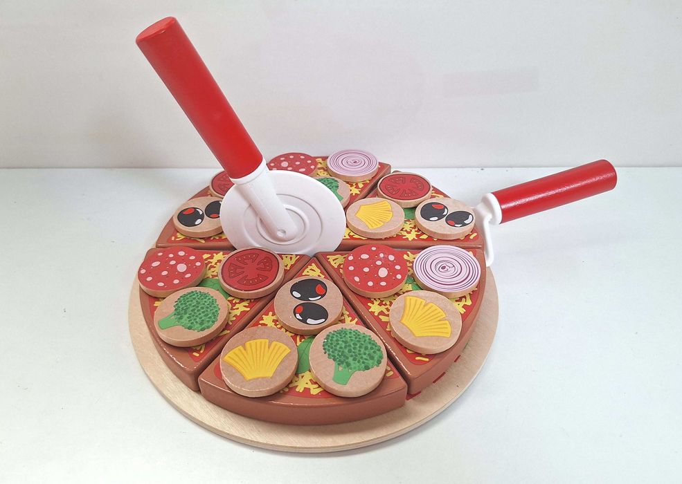N O W E zestaw drewnianych zabawek zabawka Pizza warzywa do krojenia