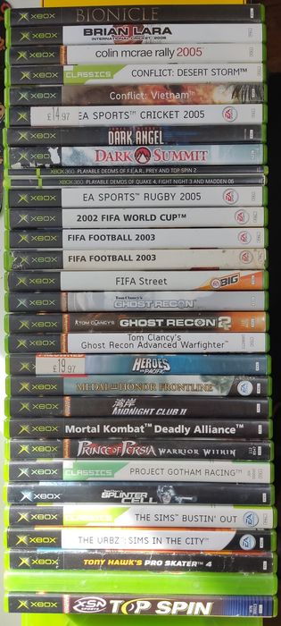 Gry na konsolę Xbox Tony Hawk, Bionicle, Racing, Mortal kombat itp.