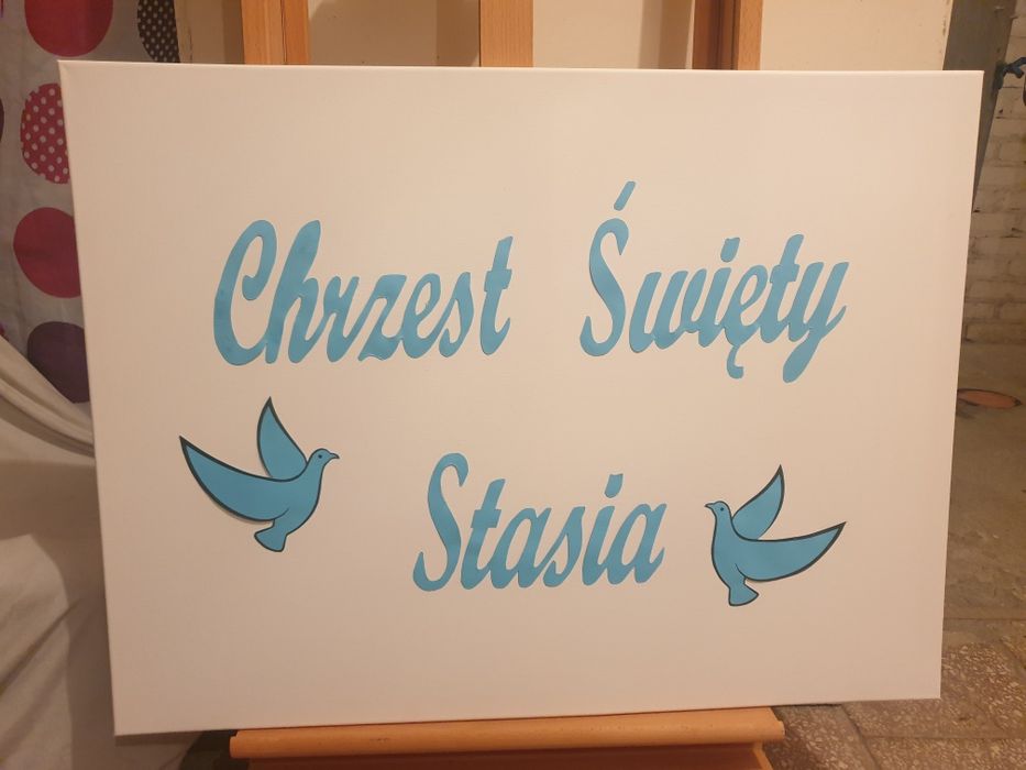 Tablica Chrzest Święty Stasia płótno 60x80cm