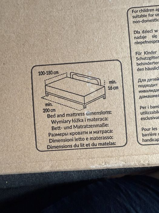 Barierka do łóżka zabezpieczenie Lionelo Hanna szary