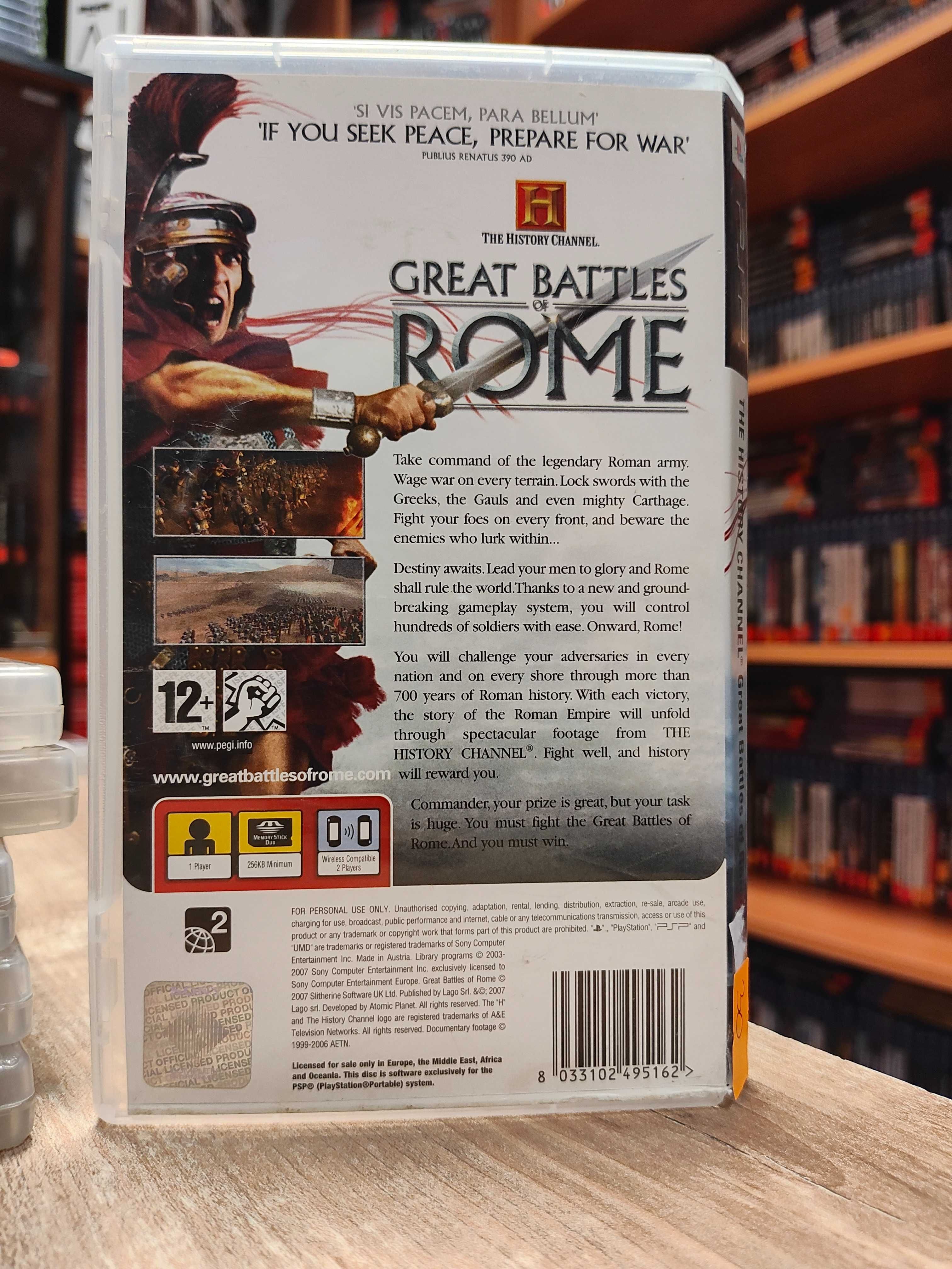The History Channel: Great Battles of Rome PSP Sklep Wysyłka Wymiana