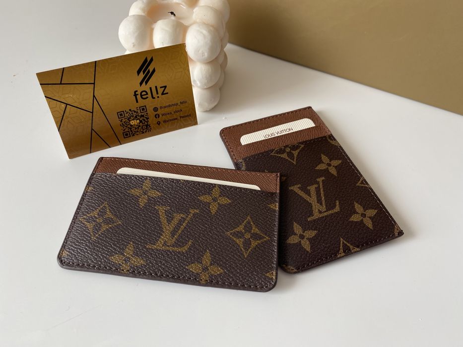Skórzany card holder Louis Vuitton skóra naturalna monogram na karty