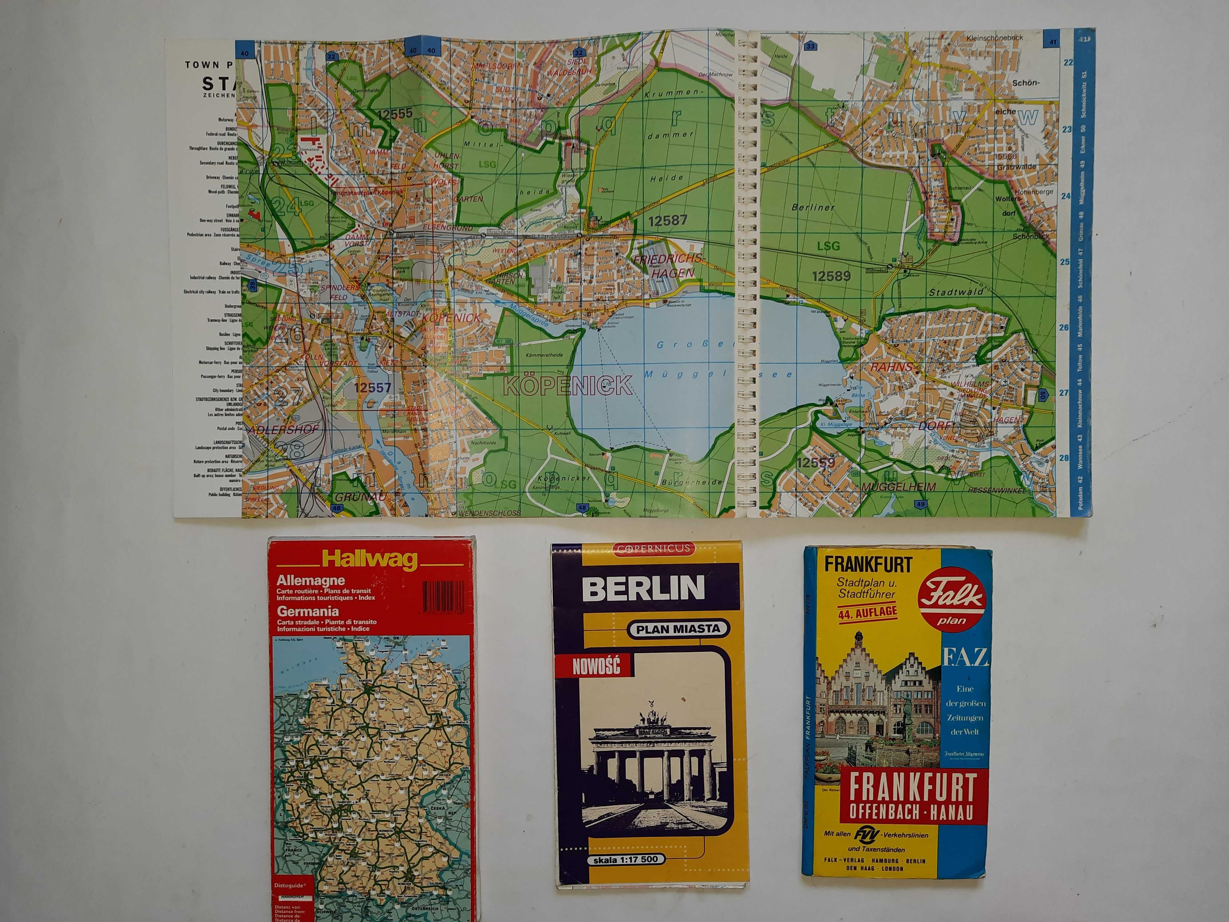 Atlas Berlin&Potsdam, plan Berlina,Frankfurtu mapa samochodowa Niemiec