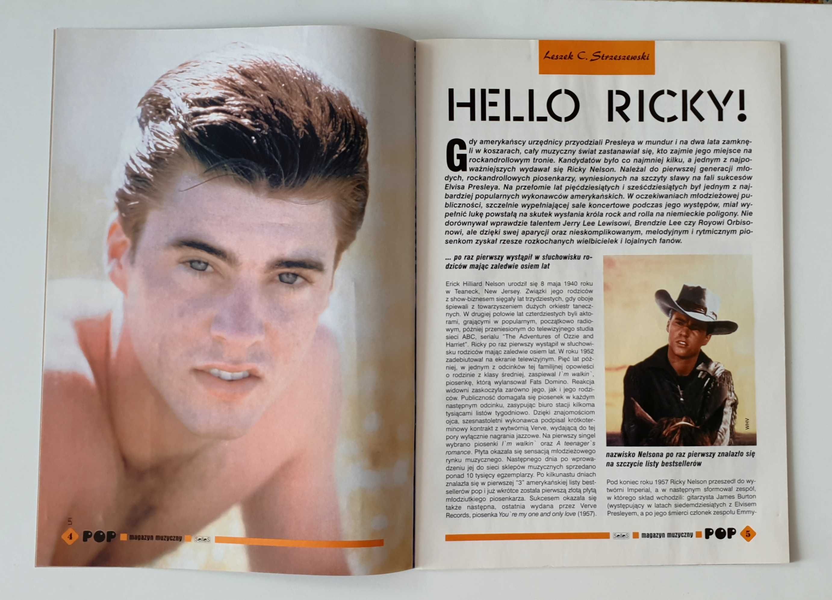 Ricky Nelson płyta, czasopismo Selles i reklamówka - zestaw