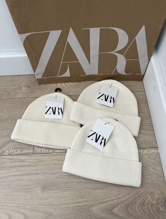Трикотажна шапка в рубчик zara бавовна