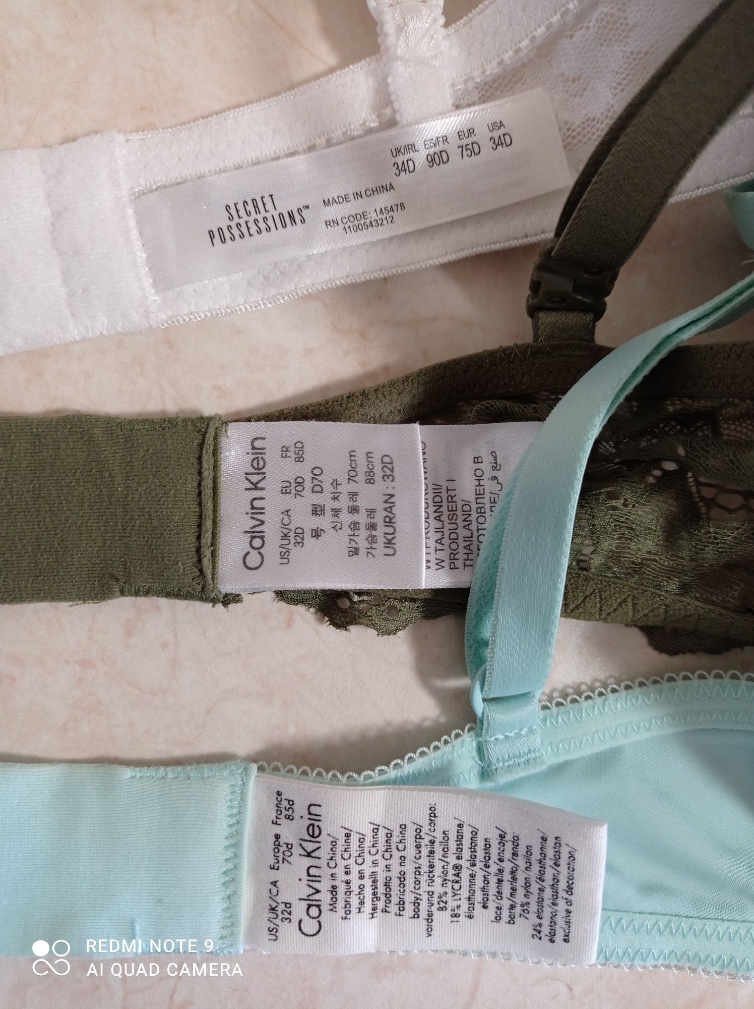 Stanik biustonosz 70 75 D zestaw 6 sztuk Calvin Klein Secret