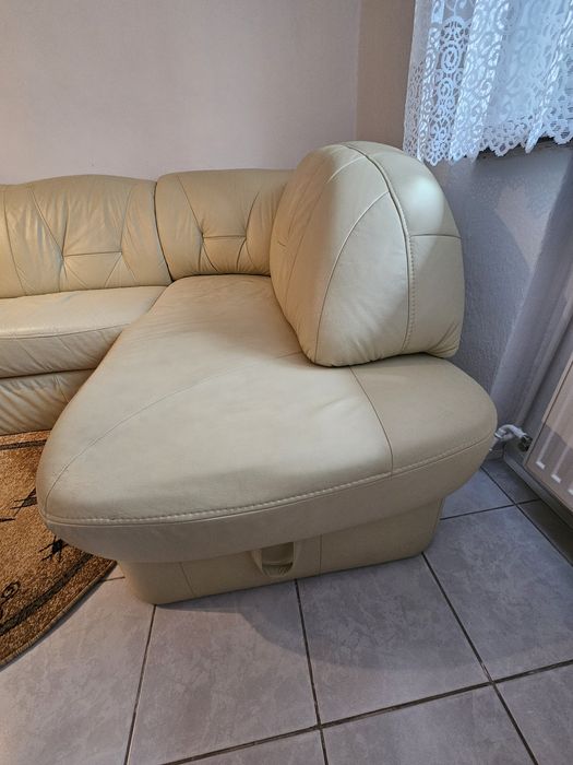 Narożnik, sofa skórzana rozkładana