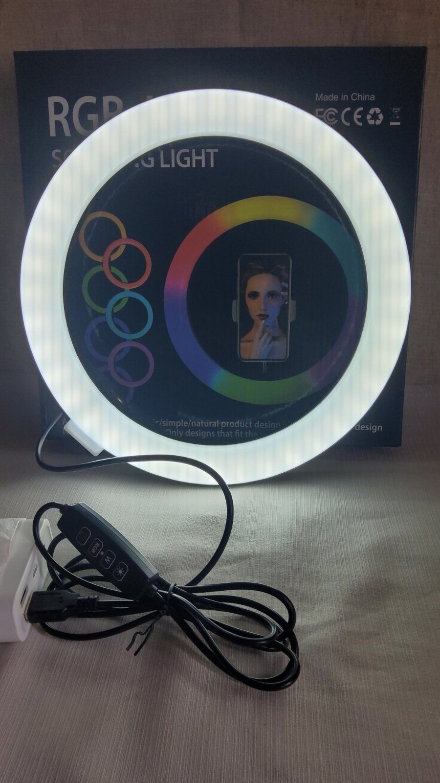 Кільцева лампа зі штативом RGB, 26 cм / кольцевая лампа со штативом